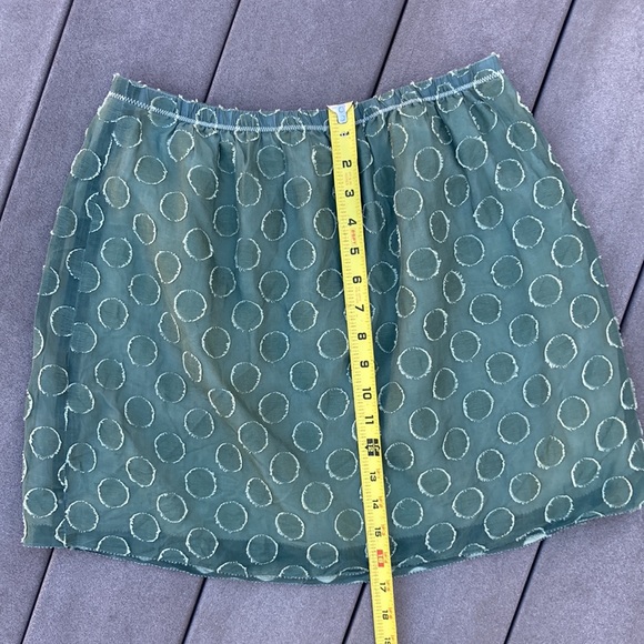 J. Crew green polka dot silk and linen skirt, size 4 - Picture 7 of 8